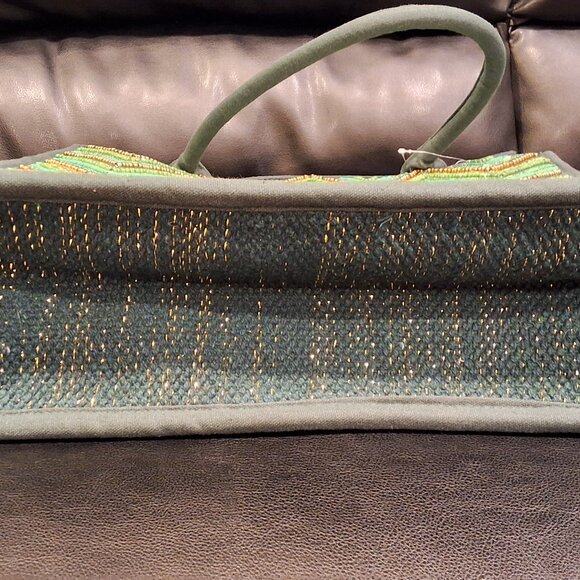America and Beyond Evil Eye Green Sequined Tote with Detachable Strap NWT - Picture 8 of 9